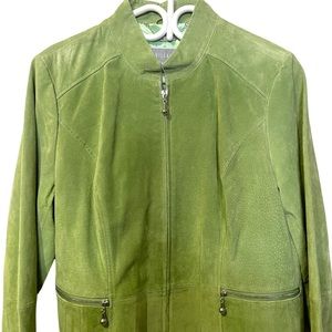 Vintage Guillaume Green Genuine Leather Suede Jacket